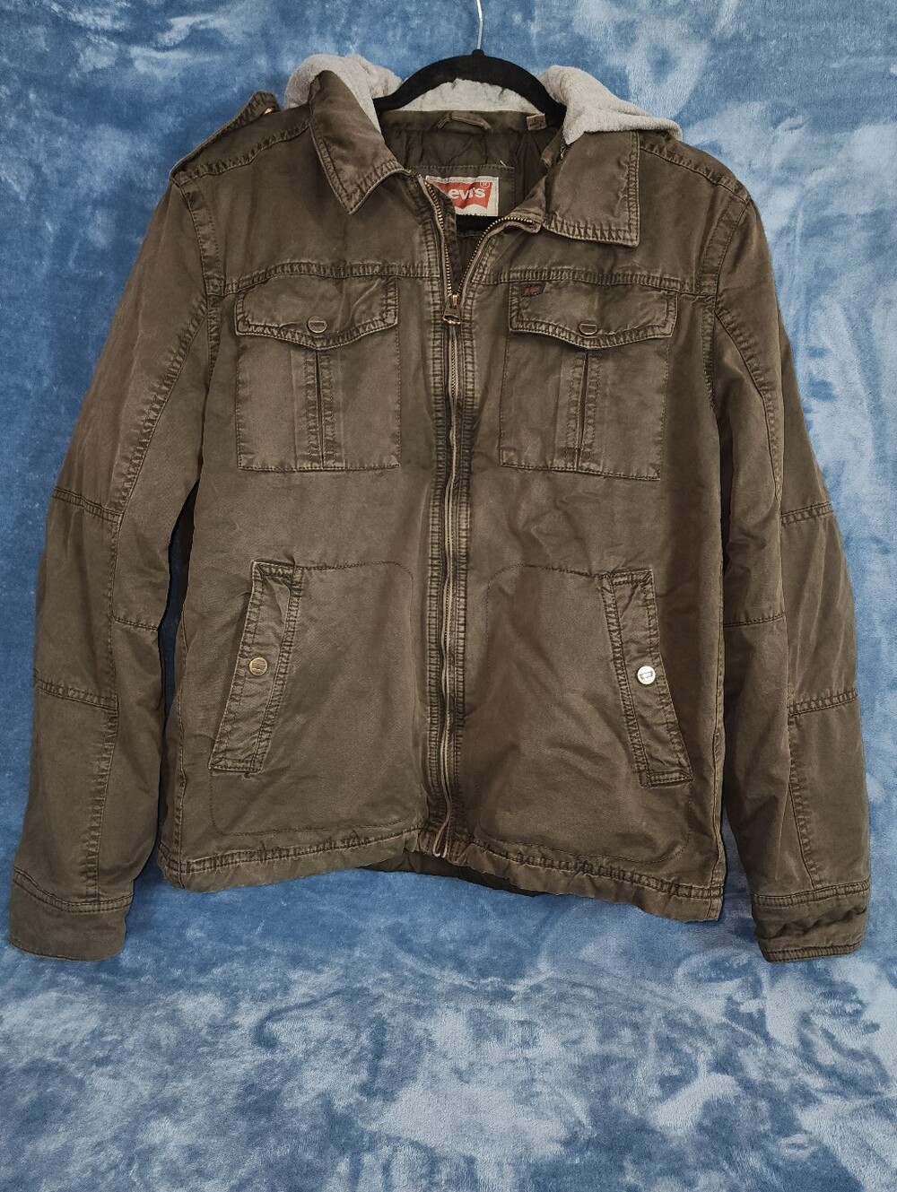 Levi's Black Hooded Military-Style Field Jacket